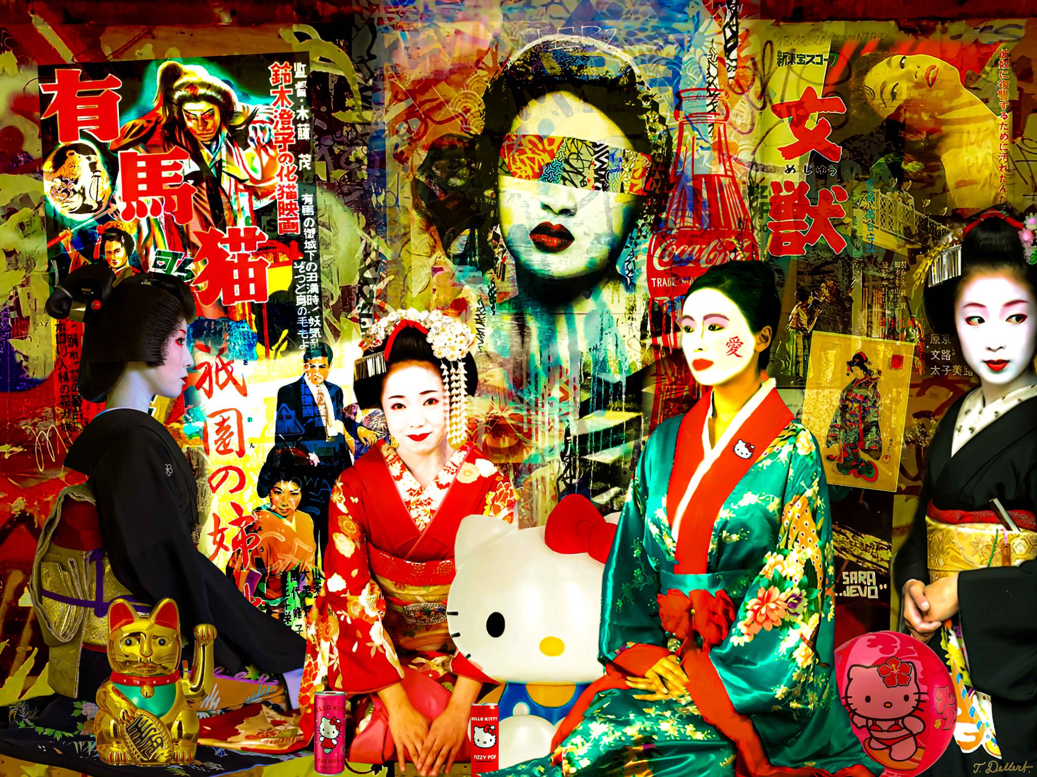 Small Tokyo Cats  40 x 60 